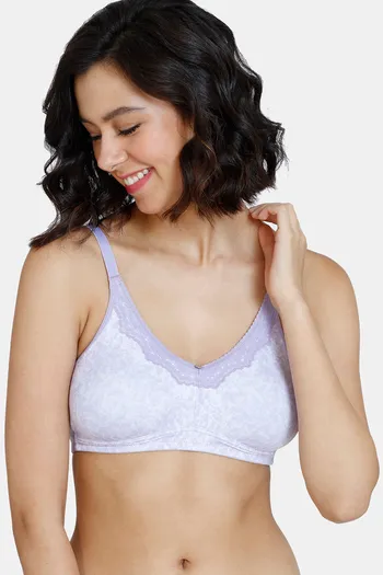 Buy Zivame Mio Amore Double Layered Non Wired 3/4th Coverage T-Shirt Bra - Purple Print